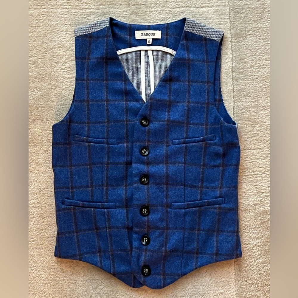 Barque Boys Plaid Vest Size 8